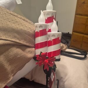 Festive Red and White LED Candle Set